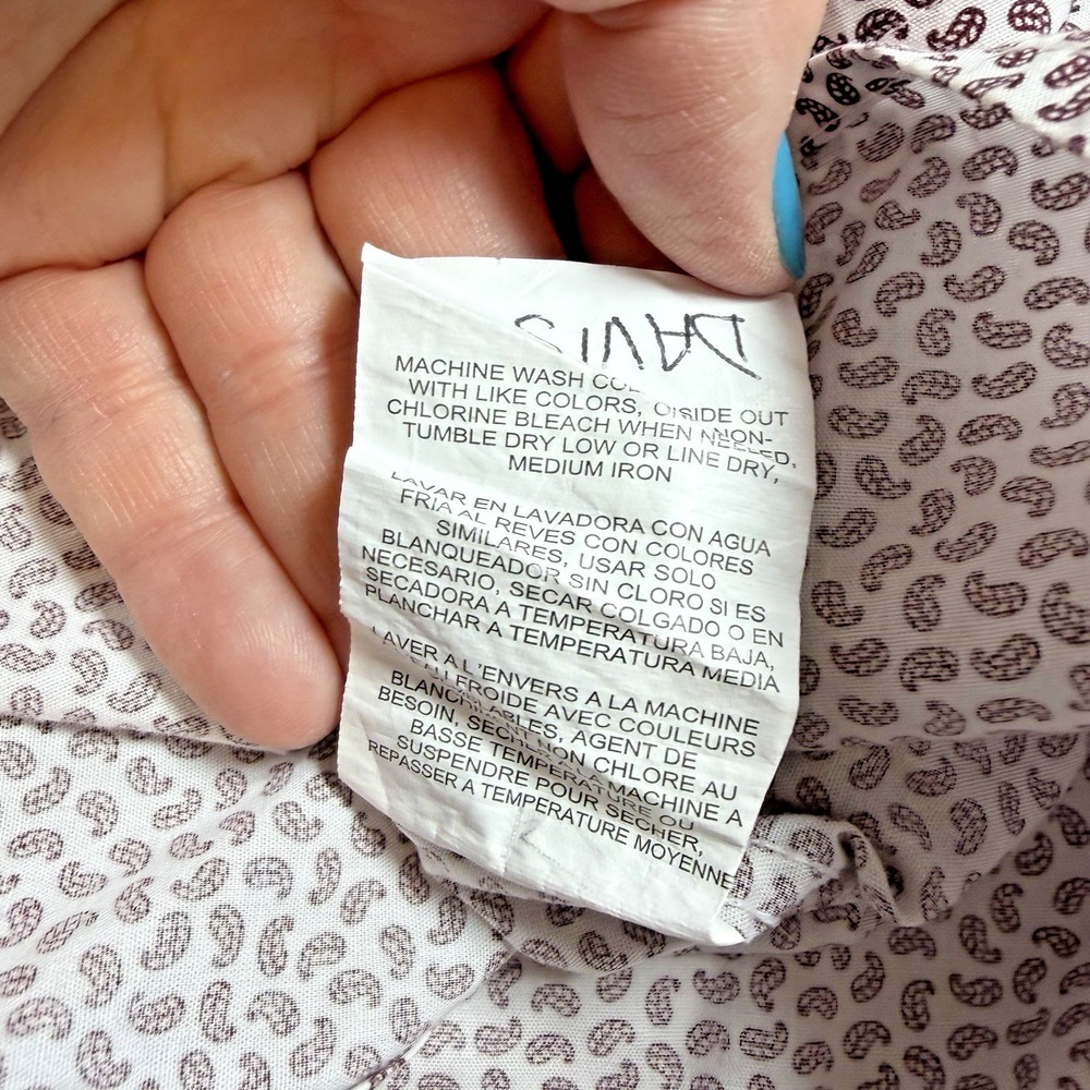 Wrangler Wrancher Long Sleeve Button-Down * All Over Paisley Print *Men's XL * - Picture 10 of 11